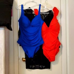 Bundle of 2 Liz Claiborne swimsuits plus cover up